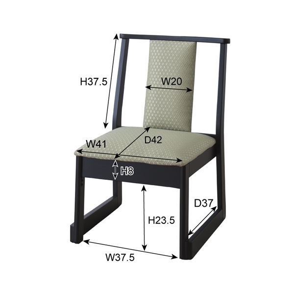 お座敷チェア パーソナルチェア 約幅46cm グリーン BC-235GR スタッキング 和風 料理店 店舗 冠婚葬祭 - 画像 (3)