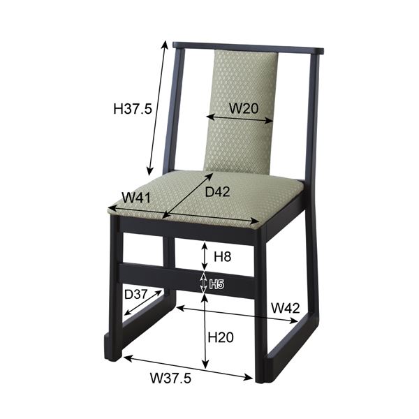 お座敷チェア パーソナルチェア 約幅46cm ダークブラウン BC-243DBR スタッキング 和風 料理店 店舗 冠婚葬祭 - 画像 (4)
