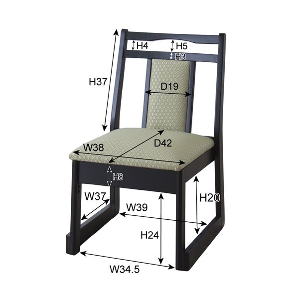 お座敷チェア パーソナルチェア 約幅46cm グリーン BC-335GR スタッキング 和風 料理店 店舗 冠婚葬祭 - 画像 (2)