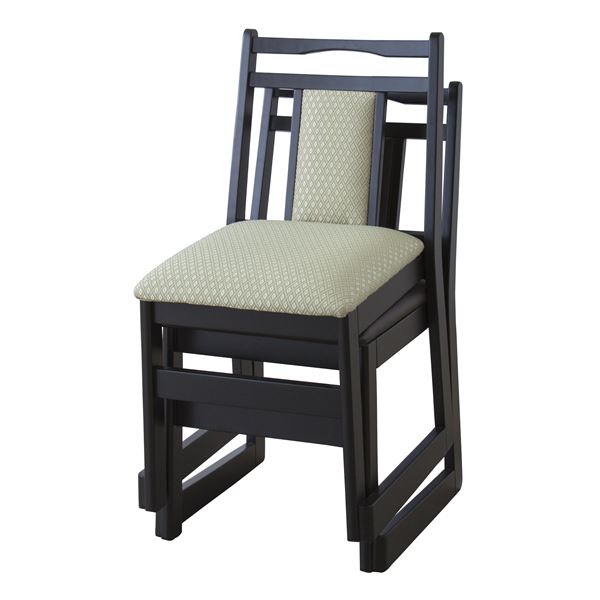 お座敷チェア パーソナルチェア 約幅46cm グリーン BC-343GR スタッキング 和風 料理店 店舗 冠婚葬祭 - 画像 (2)