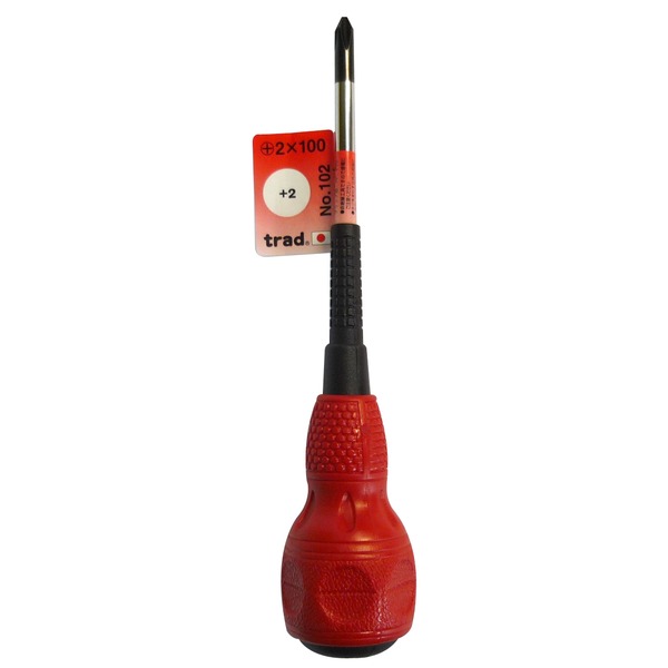 (まとめ)TRAD パワードライバー/作業工具 【+2×100】 日本製 NO.102 〔業務用/DIY用品/日曜大工〕【×10セット】