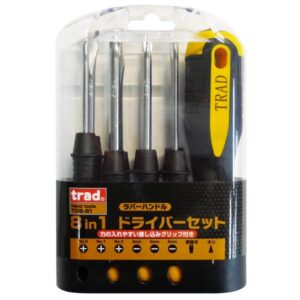 (まとめ)TRAD ドライバーセット/作業工具 【8本組】 MGマグネット入り TDS-81 〔業務用/DIY用品/日曜大工〕【×5セット】