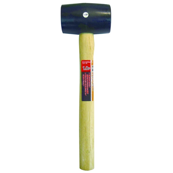 (まとめ)CSK 木柄ゴムハンマー(かなづち/大工道具) 1.0P CGK-10B ブラック(黒) 〔業務用/家庭用/DIY/日曜大工〕【×5セット】