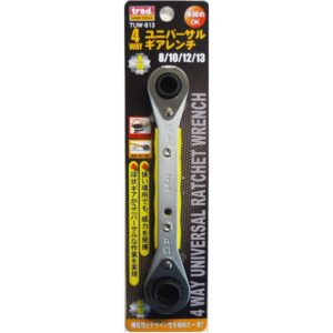 （まとめ）TRAD 4WAYユニバーサルギアレンチ/作業工具 【 8/10/12/13mm】 本締め可 TUW-813 〔業務用/DIY用品/日曜大工/スパナ〕【×10セット】