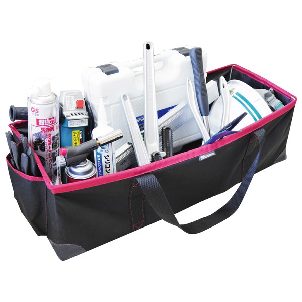 (まとめ)DBLTACT 折りたたみバケツ/収納バッグ 【Lサイズ】 外ポケット付き DTB-L 〔業務用/家庭用/DIY/日曜大工〕【×20セット】