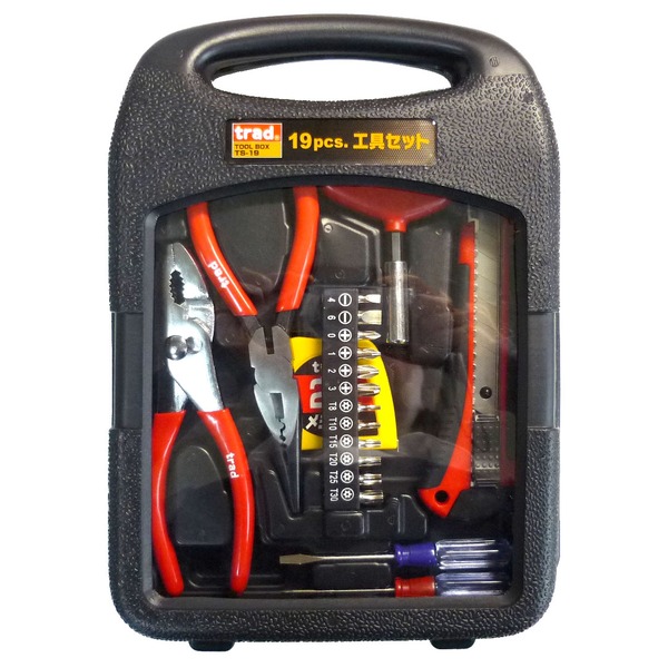 (まとめ)TRAD 工具セット/作業工具 【19個入】 TS-19 〔業務用/家庭用/DIY/日曜大工〕【×20セット】