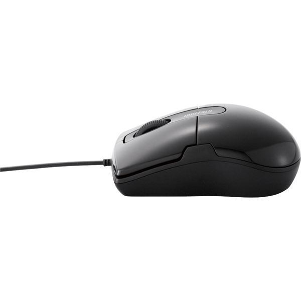 バッファロー(サプライ) 有線BlueLEDマウス 静音/3ボタン Mサイズ ブラック BSMBU26SMBK - 画像 (3)