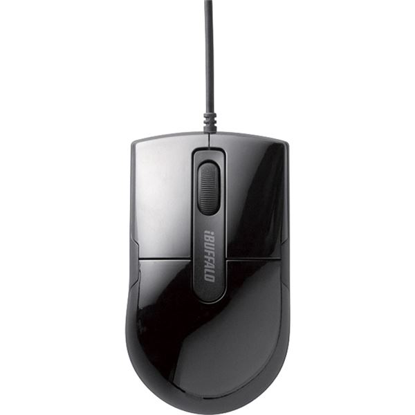 バッファロー(サプライ) 有線BlueLEDマウス 静音/3ボタン Sサイズ ブラック BSMBU26SSBK - 画像 (2)