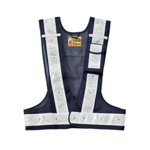 多機能LEDベスト 多機能LEDベスト-KW-W (メッシュ部：紺・反射部：白・LED発光色：白)【代引不可】