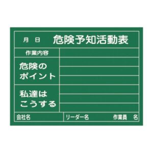 危険予知活動黒板<木製> 危険予知活動表 作業内容 危険のポイント 私達はこうする KKY-2C【代引不可】