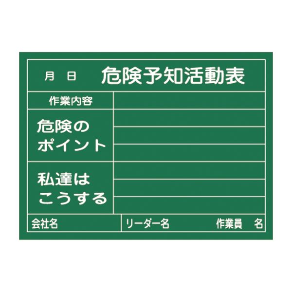 危険予知活動黒板<木製> 危険予知活動表 作業内容 危険のポイント 私達はこうする KKY-2C【代引不可】