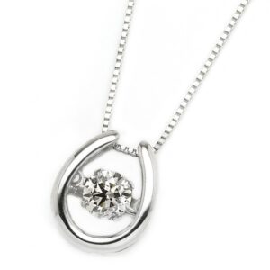 ダイヤモンド ネックレス プラチナ Pt900 0.3ct 揺れる ダイヤ ダンシングストーン ダイヤネックレス 馬蹄 ペンダント 正規品タグ 鑑別カード付き