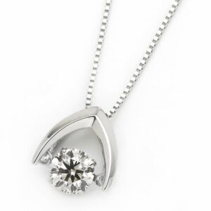 ダイヤモンド ネックレス プラチナ Pt900 0.3ct 揺れる ダイヤ ダンシングストーン ダイヤネックレス 傘 カサ ペンダント DGL鑑別カード付き