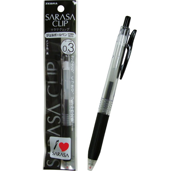 ゼブラ サラサクリップジェルボールペン0.3超極細(黒) 【10個セット】 32-596