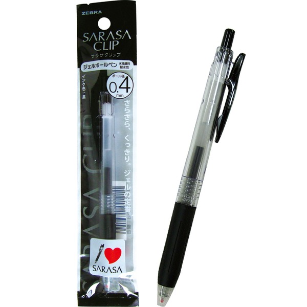 ゼブラ ジェルインクサラサクリップ 0.4極細(黒) 【10個セット】 32-475
