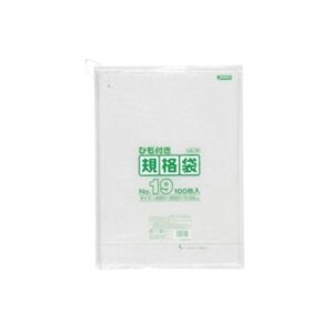 規格袋ひも付 19号100枚入03LLD透明 LK19 【（15袋×5ケース）合計75袋セット】 38-476