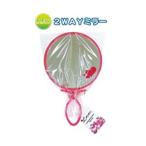 Heart Lovenプリント丸型ハンド&スタンドミラー 【12個セット】 18-882