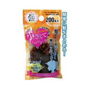 小さく使い易い絡み難い髪ゴム茶系200本入 【12個セット】 18-949