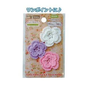 Crafts フラワーコットンモチーフφ40mm3個入 【6個セット】 23-428