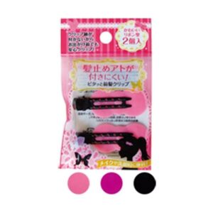 髪止め跡が付き難い！ピタッと前髪クリップ2個入 カラーアソート/指定不可 【12個セット】 27-291
