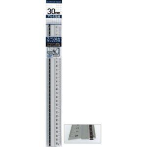 すべり止めクッション付アルミ定規30cm 【12個セット】 32-556