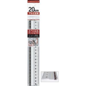 すべり止めクッション付アルミ定規20cm 【12個セット】 32-557