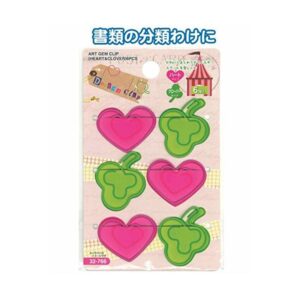 デザインクリップ6個入（ハート・クローバー） 【12個セット】 32-766