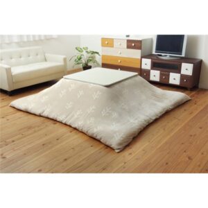 北欧調 こたつ布団カバー 【正方形 ベージュ 約195×195cm】 洗える ファスナー付き フランネル 〔リビング ダイニング〕【代引不可】