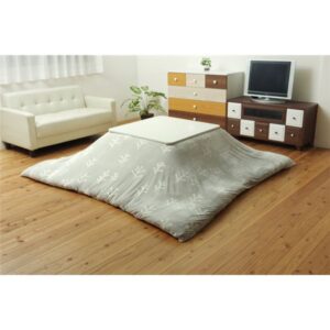 北欧調 こたつ布団カバー 【正方形 グレー 約195×195cm】 洗える ファスナー付き フランネル 〔リビング ダイニング〕【代引不可】