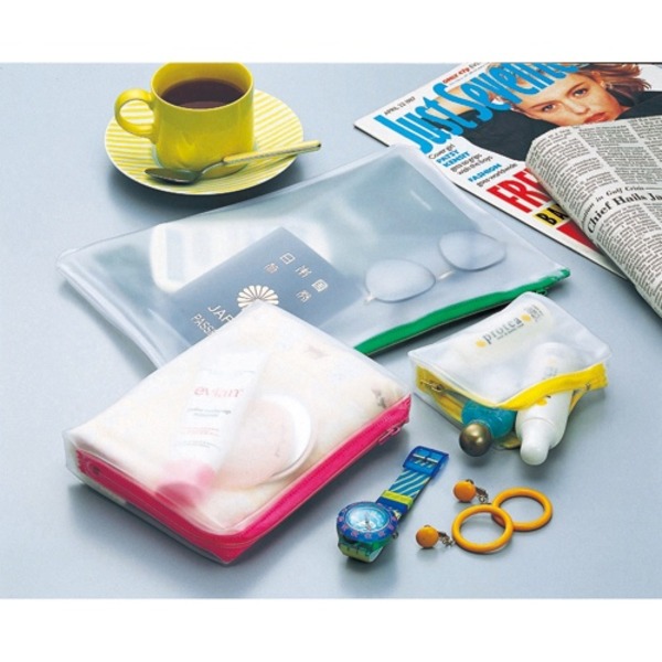 (業務用100セット) LIHITLAB クリアケース/書類入れ 【A4サイズ/マチ付き】 ビニール製 半透明 横型 F-277 グリーン(緑) - 画像 (2)