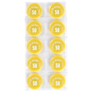 (業務用50セット) ミツヤ カラーマグネット MR-50 黄 50mm 10個