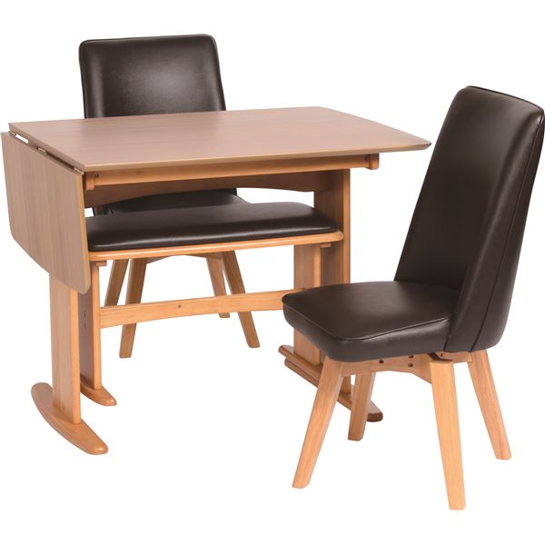 回転式 ダイニングチェア/食卓椅子 【ナチュラル】 幅44cm 木製脚 張地:合成皮革/合皮 ムール 〔リビング 在宅ワーク〕【代引不可】 - 画像 (5)