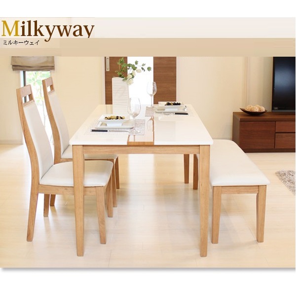 ハイバック ダイニングチェア/リビングチェア 【2脚組 ナチュラル】 幅45cm 木製 合成皮革/合皮 〔リビング 在宅ワーク〕【代引不可】 - 画像 (2)