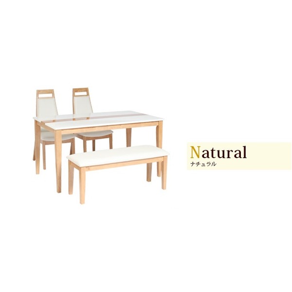 ハイバック ダイニングチェア/リビングチェア 【2脚組 ナチュラル】 幅45cm 木製 合成皮革/合皮 〔リビング 在宅ワーク〕【代引不可】 - 画像 (4)