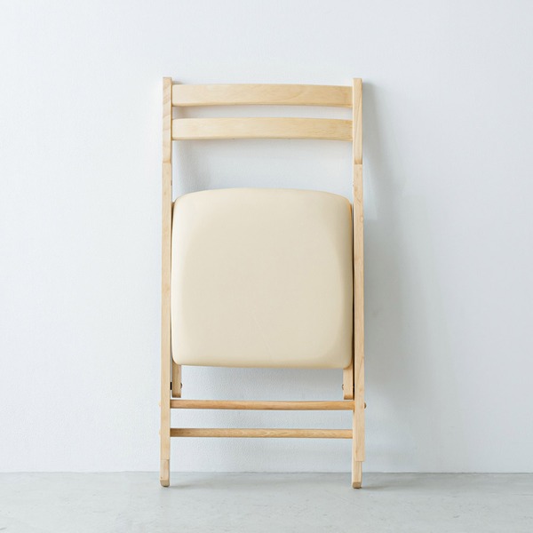 【4脚セット】折りたたみ椅子(ナチュラル) イス/チェア/ダイニングチェア/フォールディングチェア/コンパクト/北欧風/木製/天然木/クッション/1人用/背もたれ付き/完成品/NK-026 - 画像 (4)