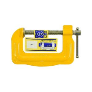 (業務用5個セット) H＆H 鋼製Cクランプ/締め具 【75×38mm】 C-7538 イエロー(黄)