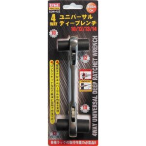 (業務用5個セット) TRAD 4WAYユニバーサルディープレンチ 【サイズ：10/12/13/14mm】 首振り角度：15度 本締め可 TDW-4U2