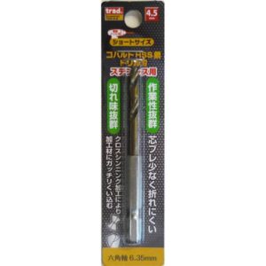 (業務用10個セット) TRAD 六角軸ショートコバルトドリル/先端工具 【ステンレス用】 穴径：4.5mm TCD-4.5 〔DIY/大工道具〕