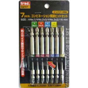 (業務用3セット) TRAD ドライバービットセット 【7個入り×3セット】 全長： 110mm 両頭ビット TCB-711 〔DIY用品/大工道具〕