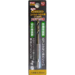 (業務用50個セット) TRAD 六角軸ショートコバルトドリル/先端工具 【ステンレス用】 穴径：4.2mm TCD-4.2 〔DIY/大工道具〕