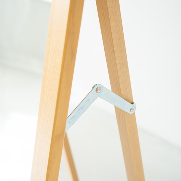 フック付きスタンドミラー(ナチュラル) 幅35cm 鏡/カガミ/姿見/全身鏡/木製/飛散防止加工/日本製/収納/ラック/ハンガー/北欧風/折りたたみ/SEN-021 - 画像 (5)