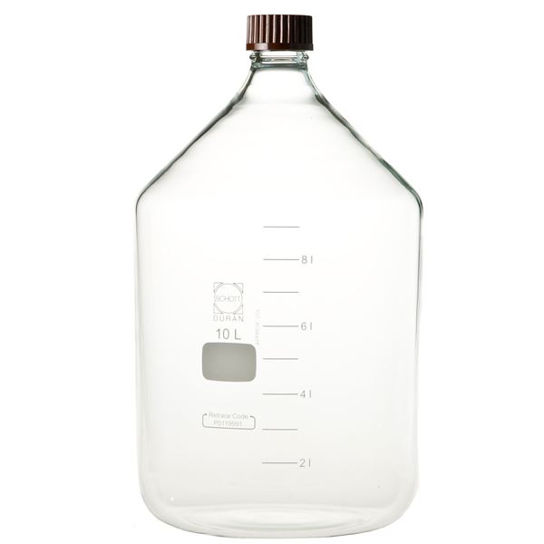 【柴田科学】ねじ口びん(メジュームびん) 赤キャップ付 10L 017200-100001