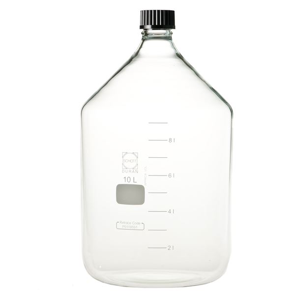 【柴田科学】ねじ口びん(メジュームびん) 黒キャップ付 10L 017200-100002