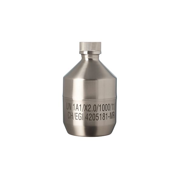 【柴田科学】ステンレススチールボトル キャップ付(UN規格) 1.5L 017200-1501