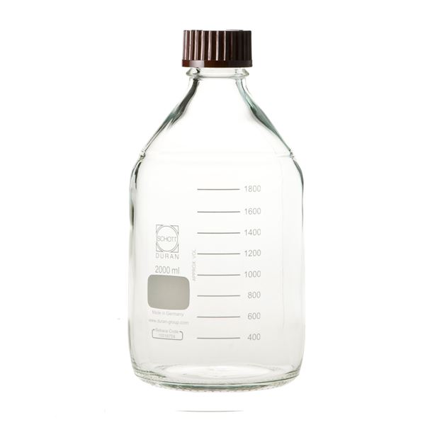 【柴田科学】ねじ口びん(メジュームびん) 赤キャップ付 2L 017200-20001