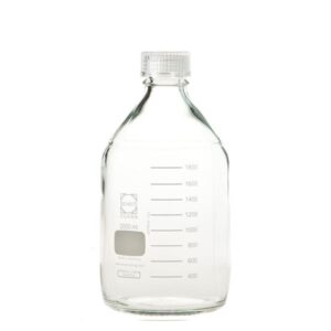 【柴田科学】ねじ口びん(メジュームびん) 透明キャップ付 2L 017200-20003