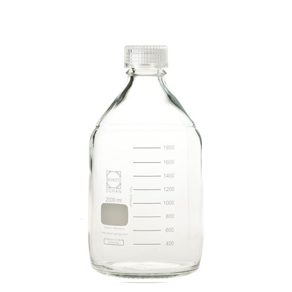 【柴田科学】ねじ口びん(メジュームびん) 透明キャップ付 2L 017200-20003