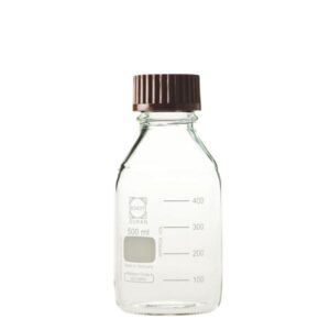 【柴田科学】ねじ口びん(メジュームびん) 赤キャップ付 500mL【10個】 017200-5001A