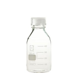 【柴田科学】ねじ口びん(メジュームびん) 透明キャップ付 500mL【10個】 017200-5003A