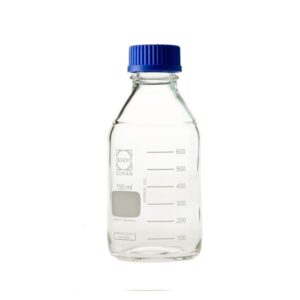 【柴田科学】ねじ口びん(メジュームびん) 青キャップ付 750mL【10個】 017200-750A